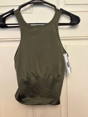 PINK Victoria's Secret Olive Green High-Neck Tank